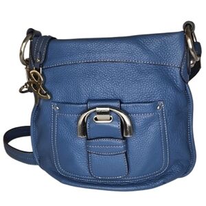 Blue Leather Crossbody Bag  Women Crossbody Leather Elegant